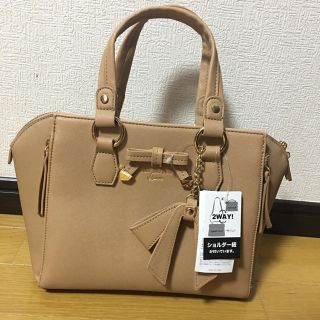 値下げ価格‼︎【新品】2way バッグ リボンチャーム付き☆(ハンドバッグ)