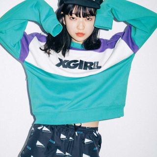 エックスガール(X-girl)の【X-girl】CREWNECK SWEAT PANEL(トレーナー/スウェット)