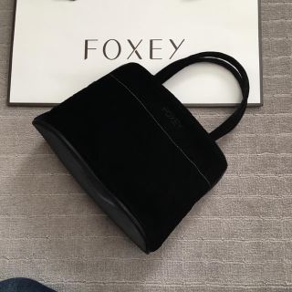 フォクシー(FOXEY)のFOXEYフォクシー☆ノベルティベロアバッグ☆黒☆ロゴ入り☆擦れあり(ノベルティグッズ)