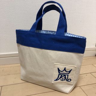 ハンドメイド トートバッグ 青(バッグ)