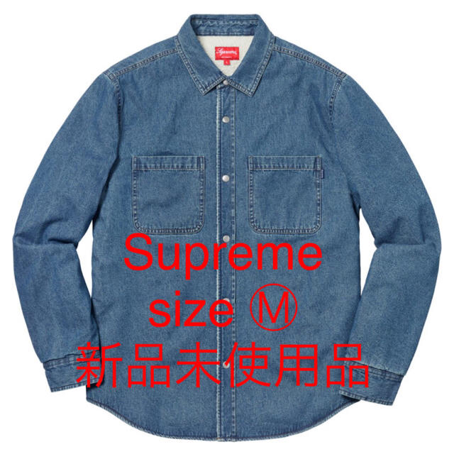 Supreme★Sherpa  Lined Denim Shirt Blue M