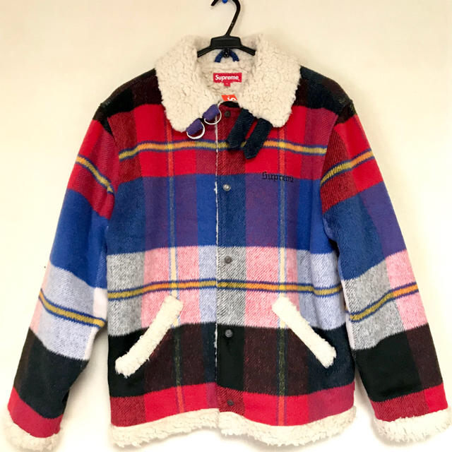 最も Supreme - bomber】 shearling plaid 17aw 【supreme ブルゾン