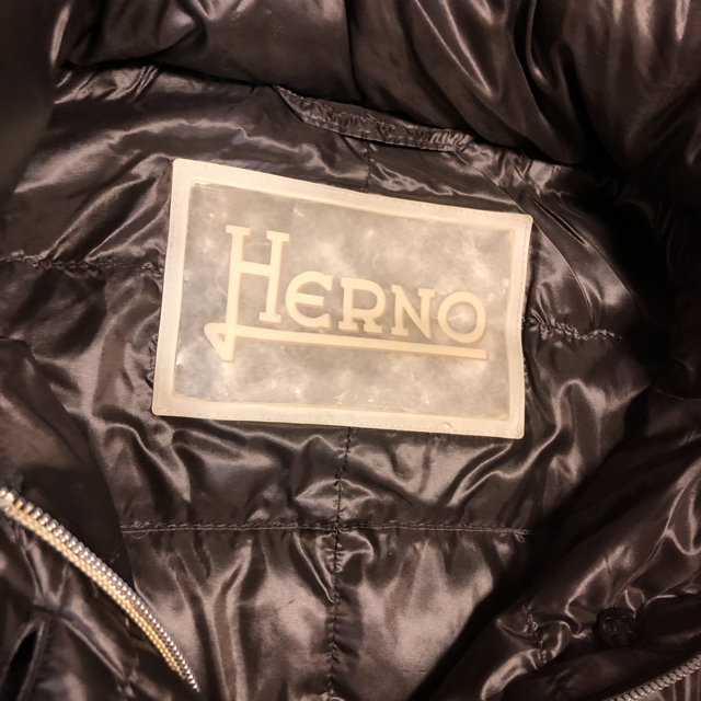 HERNO(ヘルノ)のヘルノダウンジャケットコート茶44モンクレールタトラスカナダグースピレネックス レディースのジャケット/アウター(ダウンコート)の商品写真