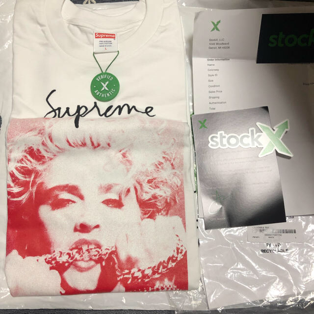 L supreme madonna tee whiteトップス