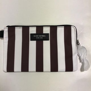 ヘンリベンデル(Henri Bendel)の完売品 新品 未使用 ヘンリベンデル ポーチ ホワイト&ブラウンのストライプ(ポーチ)