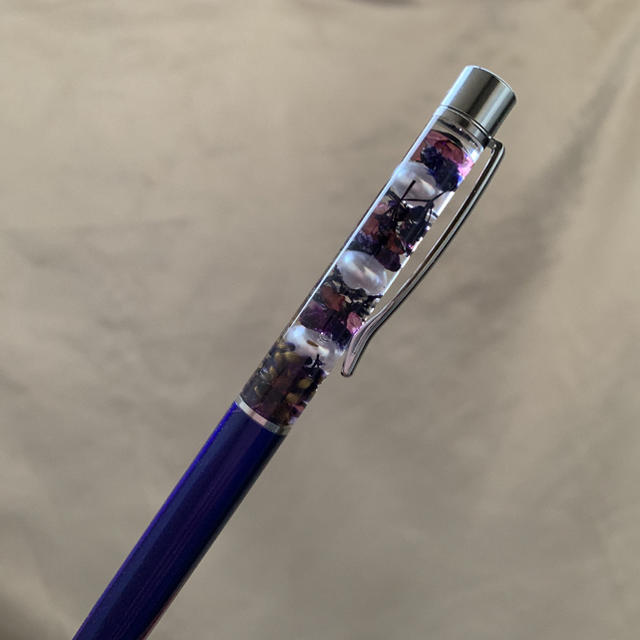最適な価格 ハーバリウムボールペン♡紫系 ドライフラワー