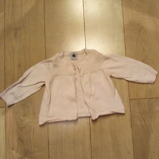 プチバトー(PETIT BATEAU)のプチバトー　薄ピンク　カーディガン　74(カーディガン/ボレロ)