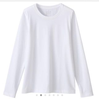 ムジルシリョウヒン(MUJI (無印良品))の無印良品 オーガニックコットン クルーネック長袖Tシャツ L オフホワイト(Tシャツ(長袖/七分))