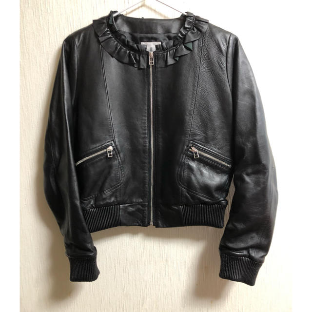 LANVIN en Bleu - ランバンオンブルー♡フリルレザージャケット LANVIN en Bleu - ランバンオンブルー♡フリルレザージャケット