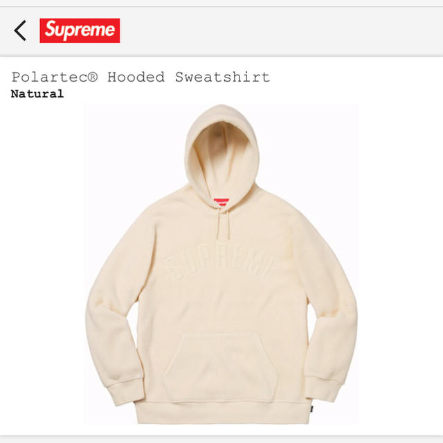 naturalナチュラルサイズsupreme polartec hooded sweatshirt L