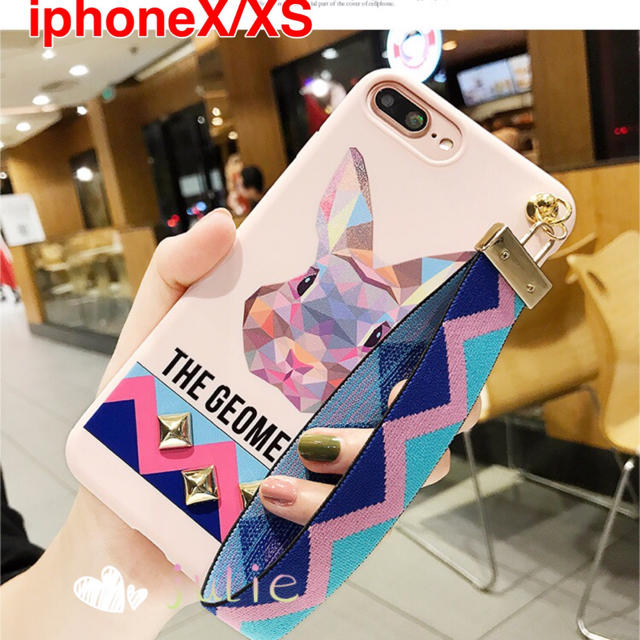 iphone6s ケース エルメス - 大人気のうさぎ  人気ラビット ストラップ付きiphoneX/XSケースピンクの通販 by julie's shop｜ラクマ