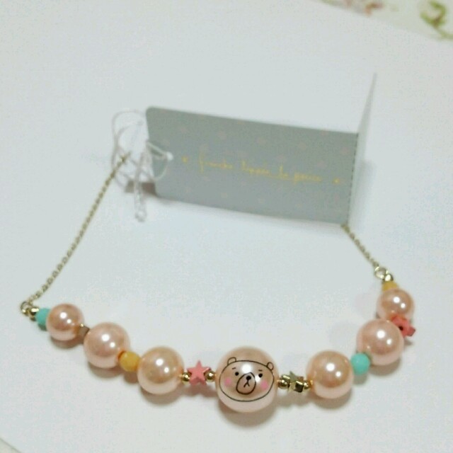 franche lippee(フランシュリッペ)のクマサンパールネックレス☆ピンク レディースのアクセサリー(ネックレス)の商品写真