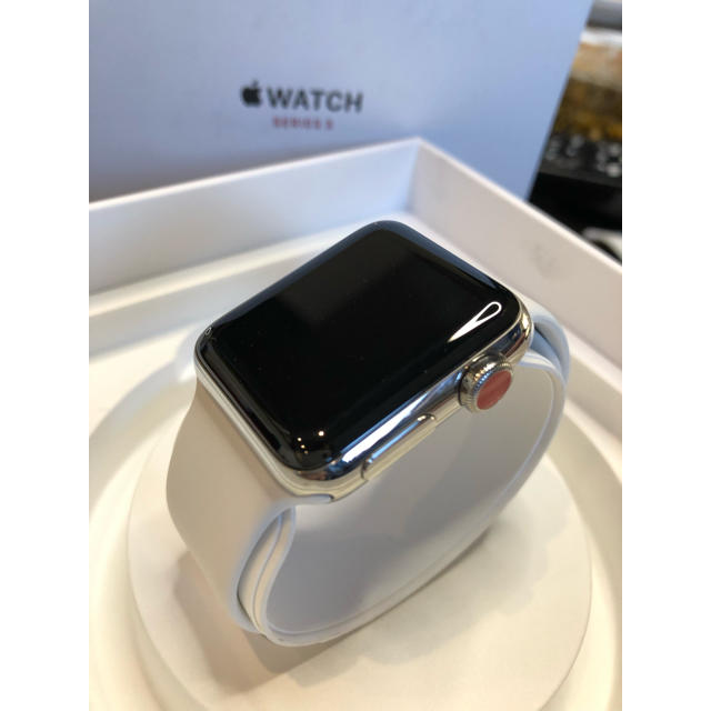 Apple Watch(アップルウォッチ)のアップルウォッチシリーズ3 ステンレス AppleCare残１年以上 メンズの時計(腕時計(デジタル))の商品写真