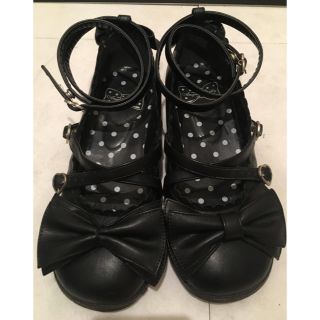 アンジェリックプリティー(Angelic Pretty)のtea party shoes 黒 black ティーパーティ シューズ(ハイヒール/パンプス)