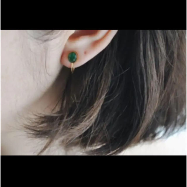 人気No.1 18k emerald earring antique イヤリング