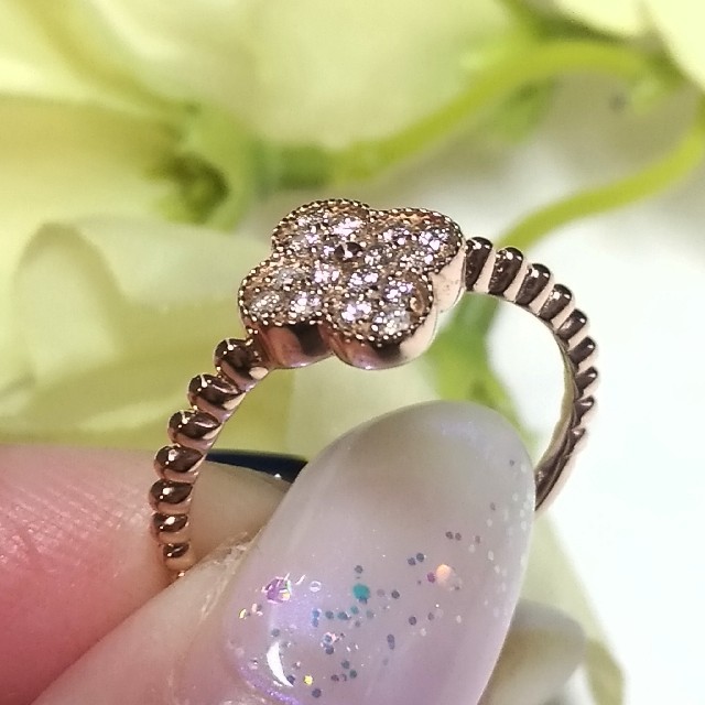 K18ピンクゴールド♡ミルウチフラワーリング レディースのアクセサリー(リング(指輪))の商品写真