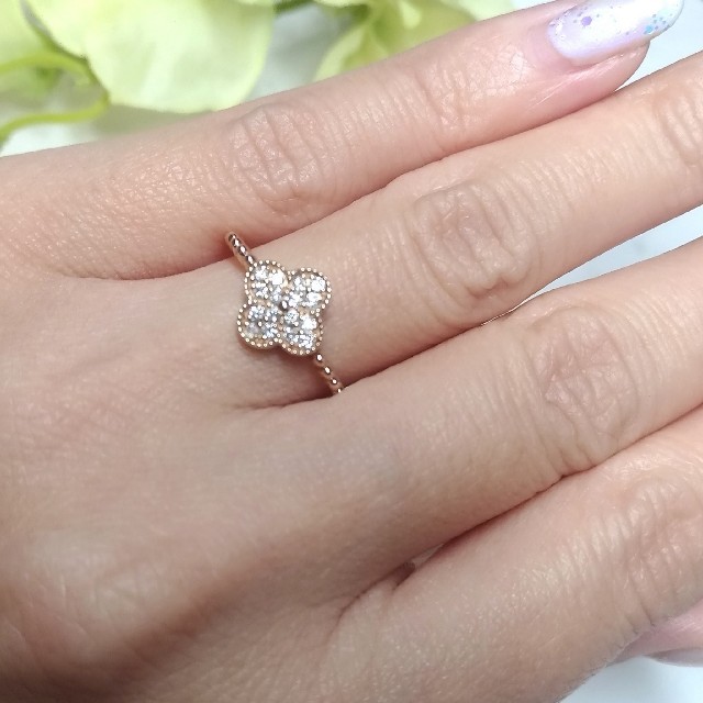 K18ピンクゴールド♡ミルウチフラワーリング レディースのアクセサリー(リング(指輪))の商品写真