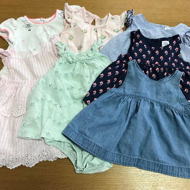 babyGAP(ベビーギャップ)のGAPベビー 女の子用まとめ売り7点 キッズ/ベビー/マタニティのベビー服(~85cm)(ロンパース)の商品写真