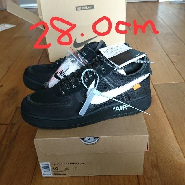 Nike Off White The Ten Air Force 1 Low Black size 8 New Yellowing Dmg  A04606001