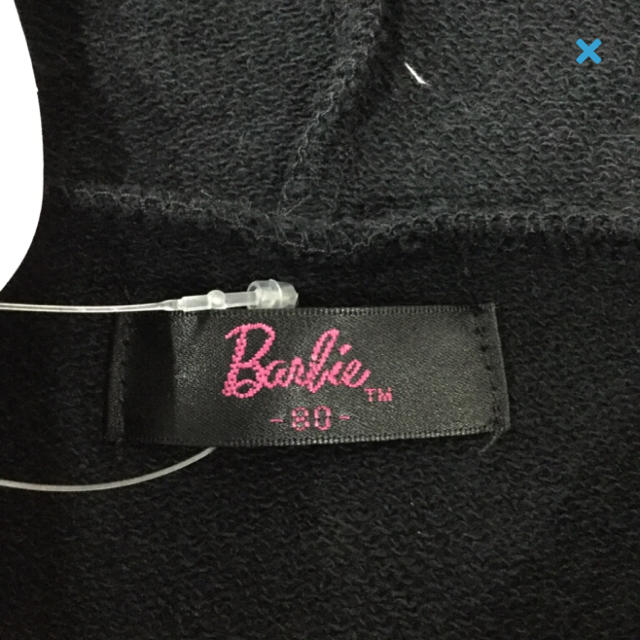 Barbie(バービー)の交渉中☆バービー☆新品☆80☆パーカー（黒） キッズ/ベビー/マタニティのベビー服(~85cm)(トレーナー)の商品写真