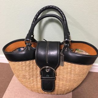 コーチ(COACH)の可愛いコーチcoach籠バッグ❤️(かごバッグ/ストローバッグ)