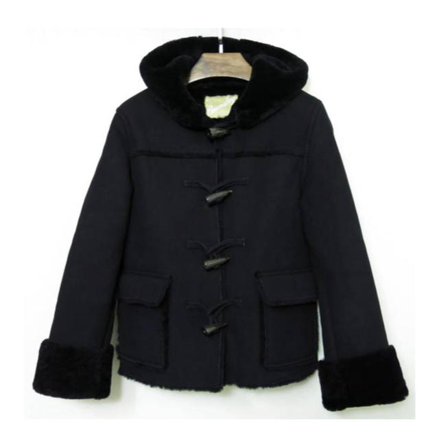 BEAMS BOY リアルムートン黒ダッフルコート