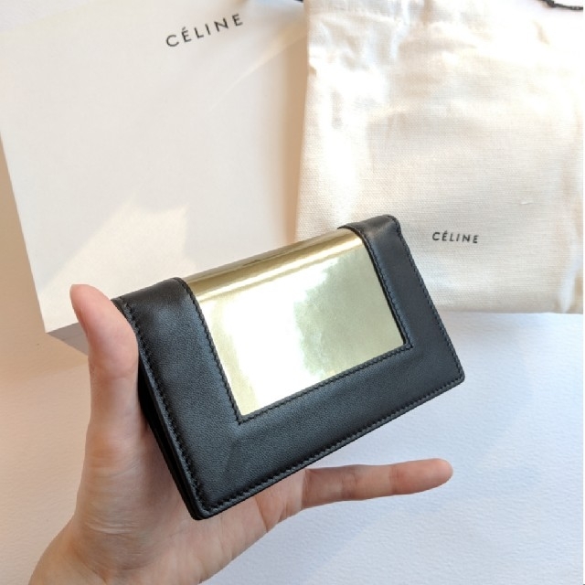 celine(セリーヌ)の【新品・限定品】CELINE カード・コインケース ゴールド ミニ財布 希少品 レディースのファッション小物(コインケース)の商品写真