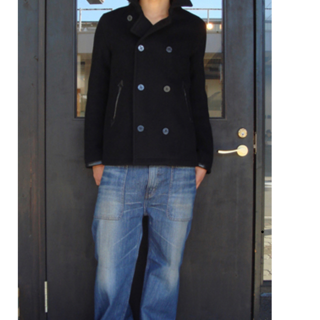 VICTIM(ヴィクティム)のVictim x Schott Wool Pea Coat ブラック メンズのジャケット/アウター(ピーコート)の商品写真