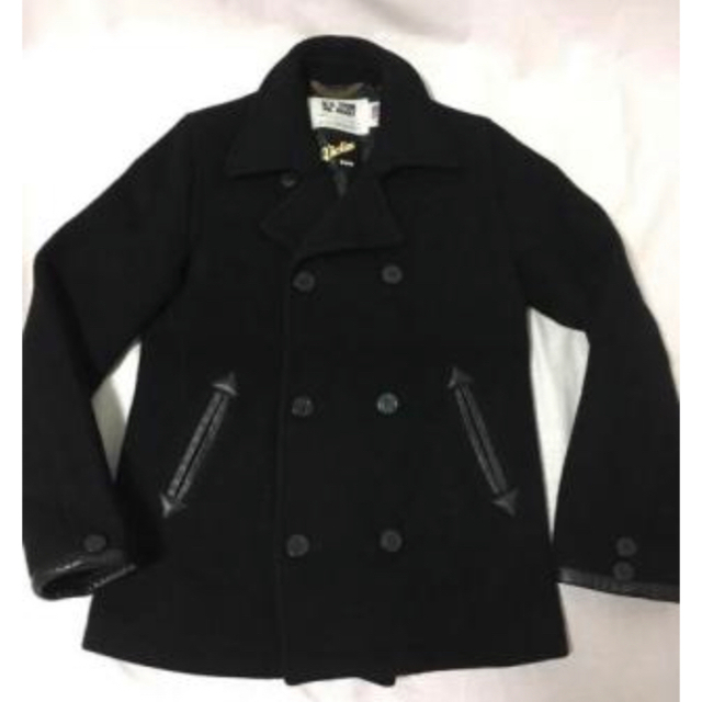 VICTIM(ヴィクティム)のVictim x Schott Wool Pea Coat ブラック メンズのジャケット/アウター(ピーコート)の商品写真