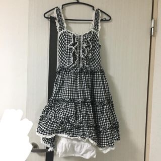 ボディライン(BODYLINE)のBODYLINE黒ギンガムチェックワンピース(ひざ丈ワンピース)