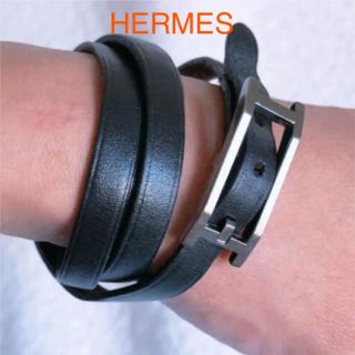 エルメス(Hermes)の期間限定値下げ☆HERMES エルメス アピ 3 ブレスレット レザー ブラック(ブレスレット)