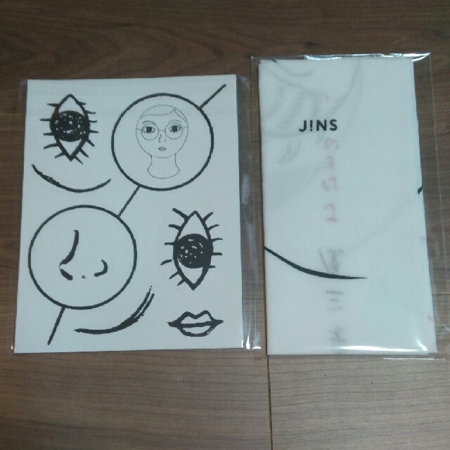 JINS(ジンズ)のＪＩＮＳ　福笑い・手ぬぐい セット エンタメ/ホビーのコレクション(ノベルティグッズ)の商品写真