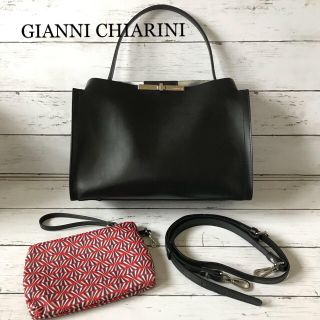 トゥモローランド(TOMORROWLAND)の極美⭐︎定価31320円 GIANNI CHIARINI スムースレザーバッグ(ショルダーバッグ)