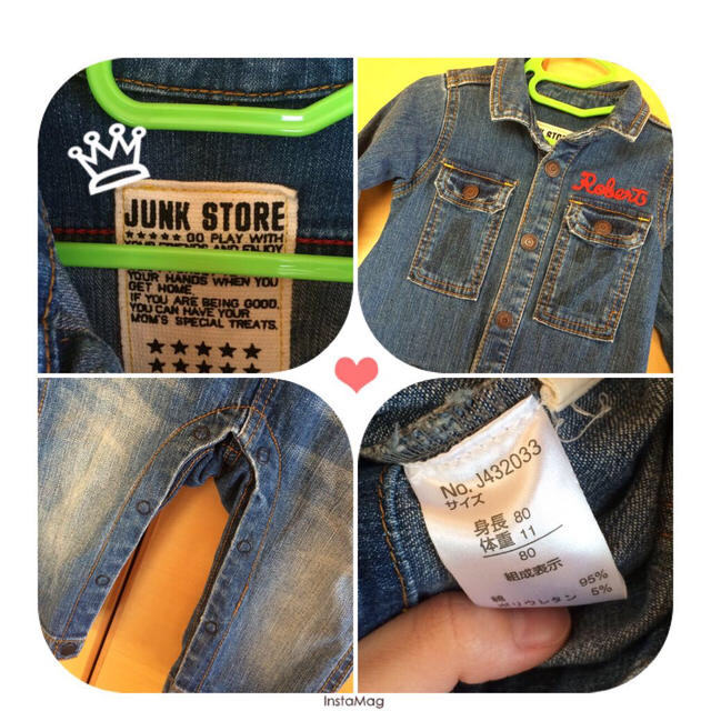 JUNK STORE♡オーバーオール80 キッズ/ベビー/マタニティのキッズ/ベビー/マタニティ その他(その他)の商品写真