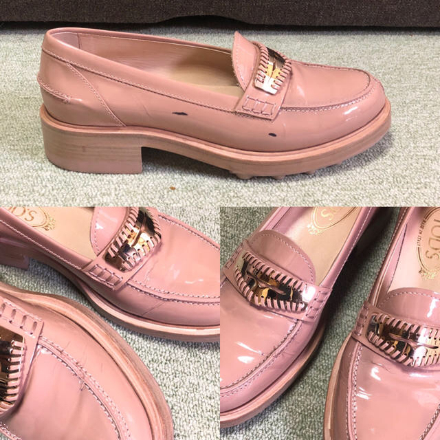 TOD’S トッズ ローファー ピンク ベージュ 24cm 37 3