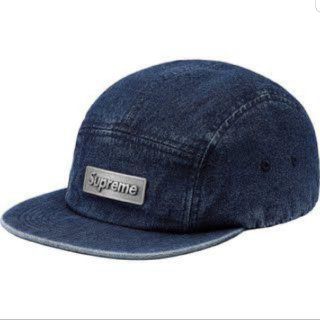 シュプリーム(Supreme)のsupreme metal plate denim camp cap インディゴ(キャップ)