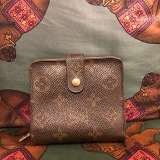 ルイヴィトン(LOUIS VUITTON)のルイヴィトン モノグラム ファスナー付き 二つ折り財布 美品(財布)