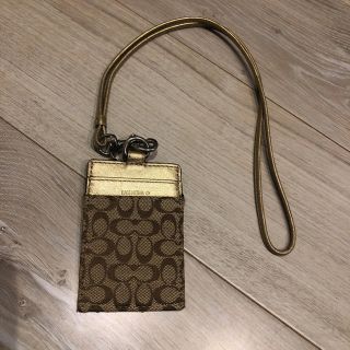 コーチ(COACH)のUsed Coach コーチパスケースIDカードホルダーシグネチャー(パスケース/IDカードホルダー)