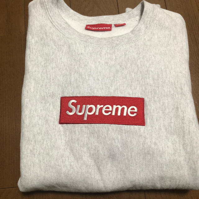 supreme Box Logo Crewneck  M  Ash Grey