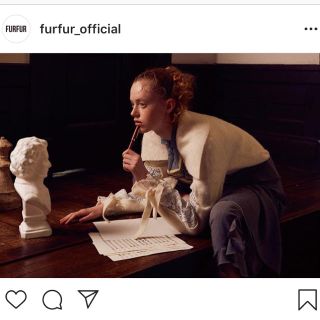 ファーファー(fur fur)のビッグカラー&レースモヘアトップ(ニット/セーター)