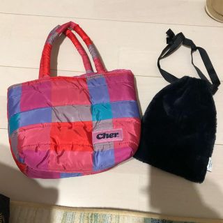 シェル(Cher)のCherミニトートバック LANVINファー巾着 セット(ポーチ)