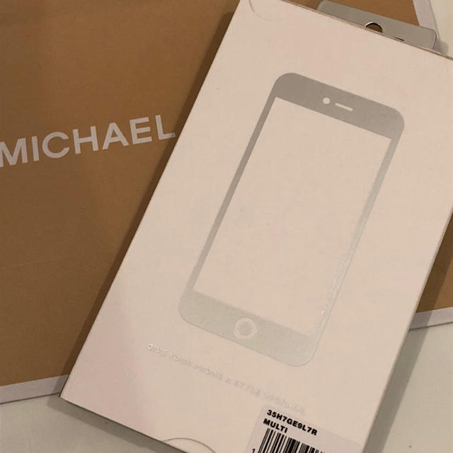 Michael Kors(マイケルコース)の値下げ！ マイケルコース iPhoneケース 7.8 ブルー パリ スマホ/家電/カメラのスマホアクセサリー(iPhoneケース)の商品写真