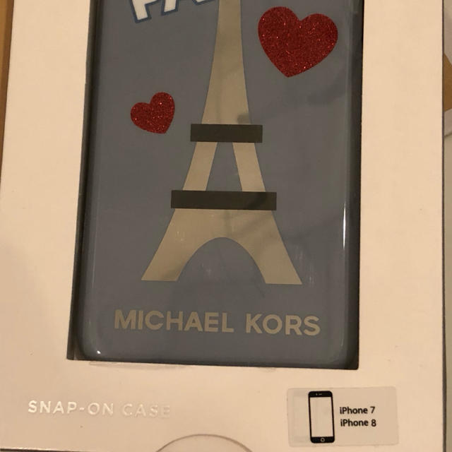 Michael Kors(マイケルコース)の値下げ！ マイケルコース iPhoneケース 7.8 ブルー パリ スマホ/家電/カメラのスマホアクセサリー(iPhoneケース)の商品写真