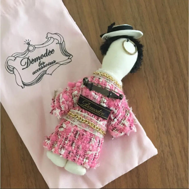 LUDLOW(ラドロー)の専用　demodee デモデちゃん coco pink ツイード  保存袋付き レディースのファッション小物(キーホルダー)の商品写真