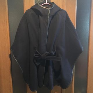 希少】コーチ ポンチョ コート 黒 レディース M-