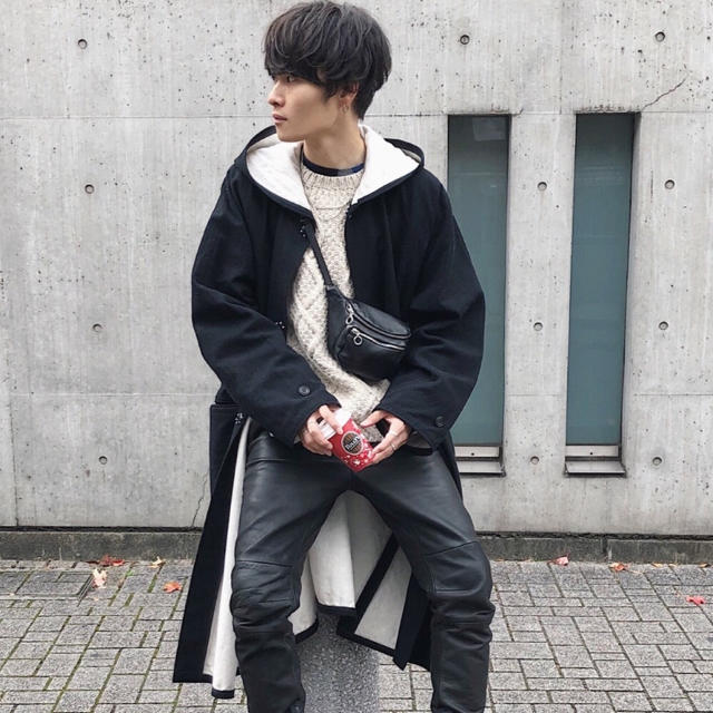 黒サイズSUNSEA LEATHER FLEA MARKET PANTS レザー パンツ