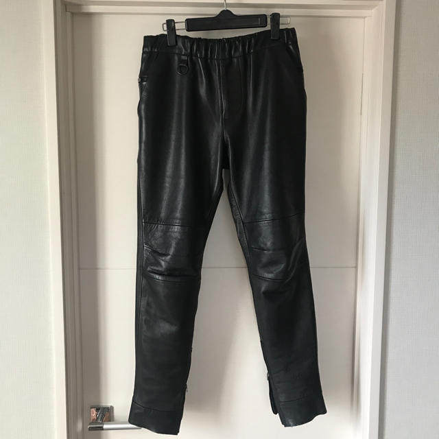 黒サイズSUNSEA LEATHER FLEA MARKET PANTS レザー パンツ