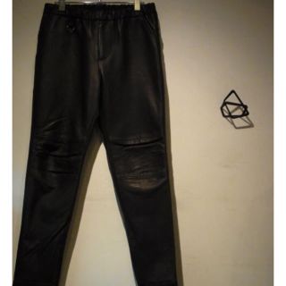 黒サイズSUNSEA LEATHER FLEA MARKET PANTS レザー パンツ