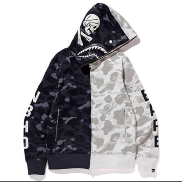 BAPE® NBHD CAMO SHARK FULL ZIP HOODIE