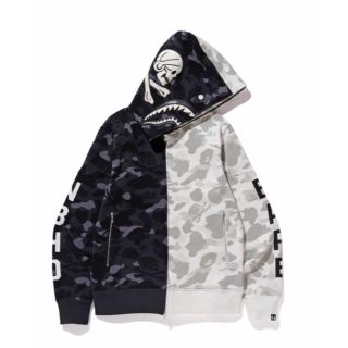 アベイシングエイプ(A BATHING APE)のBAPE NBHD CAMO SHARK FULL ZIP HOODIE XL(パーカー)